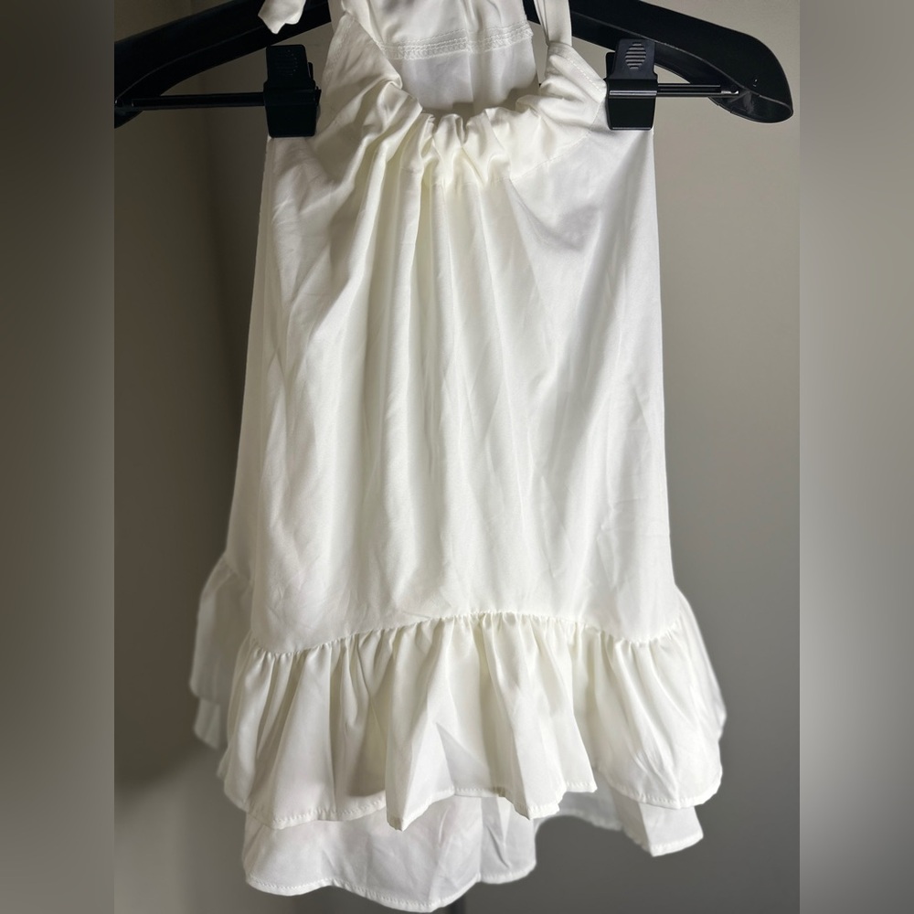 Elegant White Ruffle Blouse